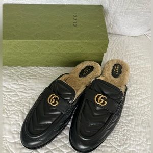 Gucci fur mules